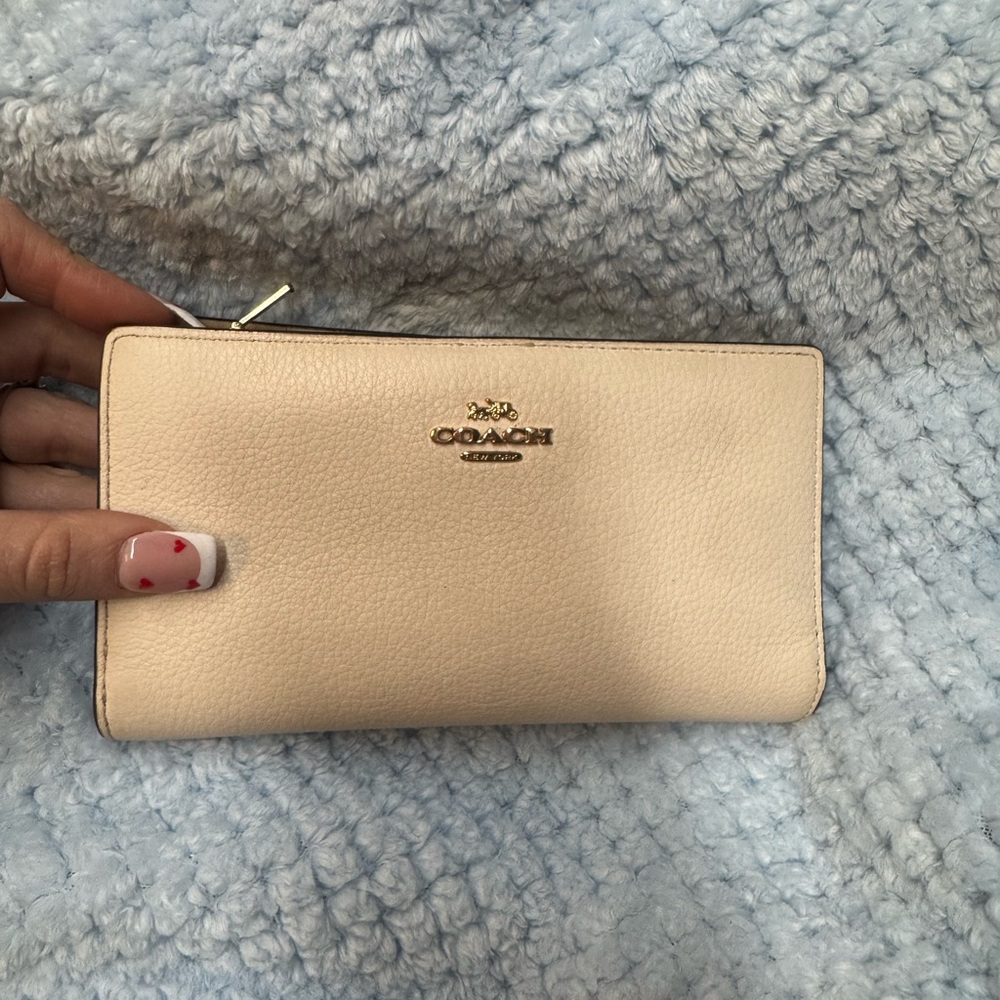 Coach Beige Leather Women's Wallet